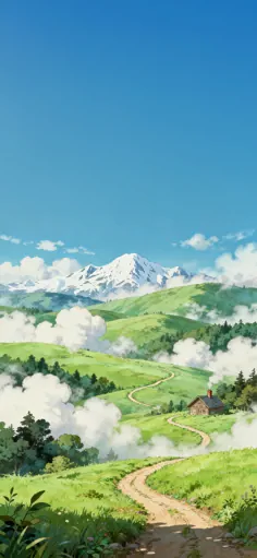 Rolling green hills